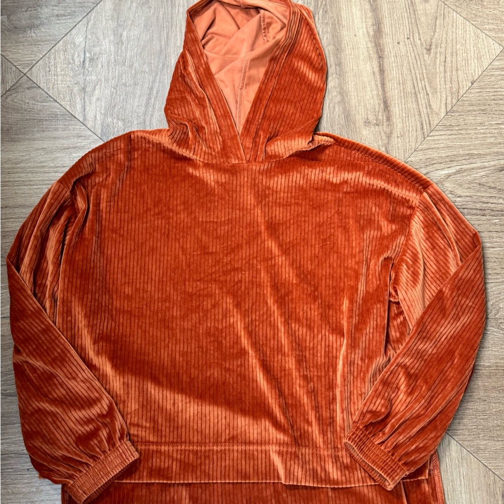 Crave Fame Women's Orange Corduroy Hoodie